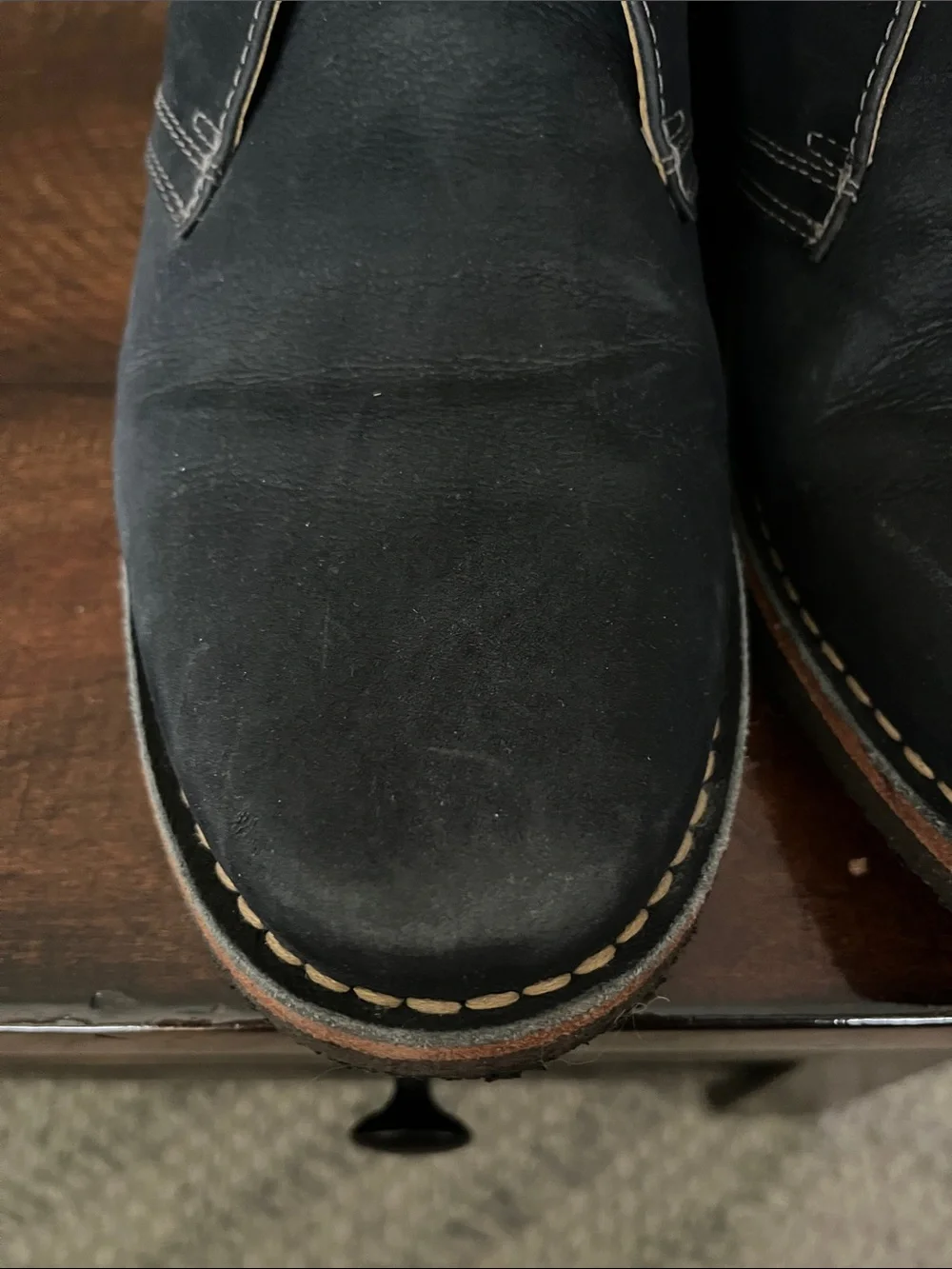 Johnston & Murphy Navy/Black Chukka Boots with Tan Accents